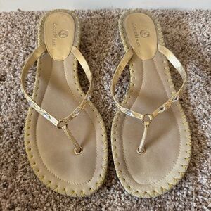 Cole Haan gold sandals,size 8